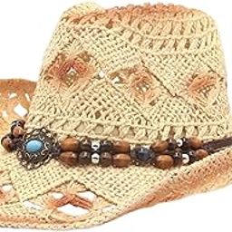 bnf® Straw Cowboy Hat Vintage Shapeable for Outdoor Party Sun Protection Travel Beige|Clothing, Shoes & Accessories | Womens Accessories |Hats|1 Piece Straw Cowboy Hat-image-49