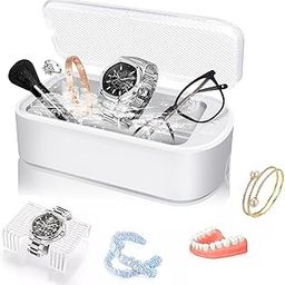Ultrasonic Cleaner Jewelry Cleaner Machine - 48Khz 650ml Silver Cleaner with 2 Time Modes, Portable Ultrasonic Cleaner Machine for Eye Glasses, Ring, Earring, Necklaces, Watch Strap, Makeup Brush-image-63
