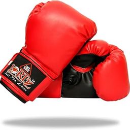 Lordz Kids Youth Boxing Gloves Junior Mitts Unisex Childerns Sparring Fighting Training Gloves RED 10oz-image-1