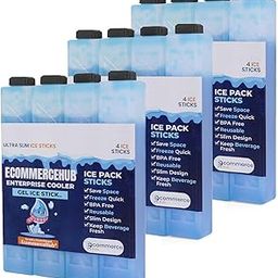 Ice Packs for Coolers Reusable Long Lasting Cold Chilled Packs for Cold Use, Lunch Bags/Boxes, Cooler Backpack, Outdoor Picnic, ice chest,Cold Medicine Transport & Multipurpose Use Cold Pack (Set of 12,Blue)-14