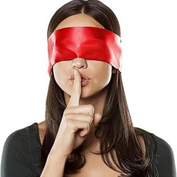 Samtrish Red Satin Blindfold for Bedroom Surprise, Sleep & Cosplay – Soft Silky Eye Mask for Her or Him – Stylish Gift for Romance & Fun Soft Red Satin Blindfold Eye Mask – Ideal for Sleep, Costume Play, and Romantic Evening Fun – Lightweight and Breathable Design-picture-1
