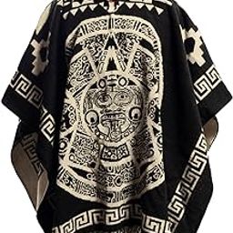Handmade Alpaca Mens Poncho Hoodie Fleece Cowboy Mexican Poncho Cape Blanket-image-46