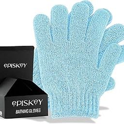 Episkey Exfoliating Wash Gloves Dual Texture Bath Gloves for Shower Body Scrub Exfoliating Mitt Dead Skin Remover Exfoliator Mitten Natural Body Loofah Washcloth (BLUE) (SET OF 1) (EXFOLIATING_BLUE)-image-42