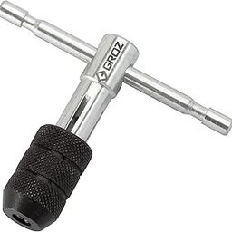 GROZ Tap Wrench T Type Handle | Holding Taps, Reamers, Screw Extractors &| Steel Jaws| Tap Size: M4-M6| TW/1-4-26