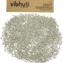 IEIDidactics Vibhuti Crafts 100 Units Metal Screw 4 x 8mm Eye Pins Hooks Eyelets Screw Silver - Basic Jewellery Findings-picture-24