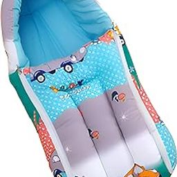 FILLOXY Baby Sleeping Bag in Muslin Cotton Material for Newborns | Soft & Skin Friendly Wrapper Lightweight Cushioned Infant Sack Easy to Carry Wash 0-6 Months (CAR Sky Blue)-image-117