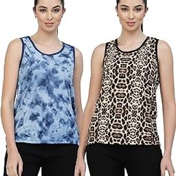 Women's Sleeveless Dry Fit Workout Tank Top Sports Gym T-Shirt (Pack of 2)-image-11