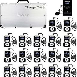 Retekess T130 Wireless Tour Guide System, Whisper Tour Guide Headsets, Clear Sound Quality, D-Type Earphone, Translation Headset for Simultaneous Interpreting, Church (1 Transmitter 17 Receivers)-image-62