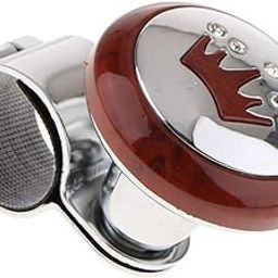 Marrone Car Steering Wheel Knob, Riloer Car Steering Wheel Rotary Knob, Electric Handle Booster Ball, Car Power Handle, Universal Fits for Cars. (Brown Ring)-18