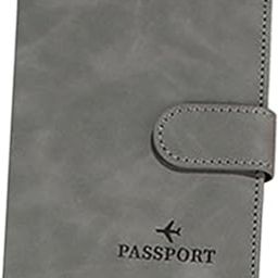 atorse Passport Cover Holder Travel Passport Case for Woman and Man Travel Business Grey-picture-35