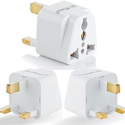 Hi-Plasst (Pack of 3) India to UK Type G Travel Adapter Plug - Universal Converter for UAE, Dubai, Singapore, Hong Kong, Ireland - UK Pin Adapter for Indian Plugs, Compatible with Phone, Laptop-13