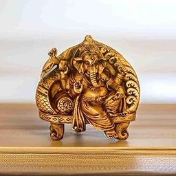 Shriji Enterprise Present Handpainted Blessing Lord Ganesha with Peacock Decoraive Showpiece Figurine-image-25