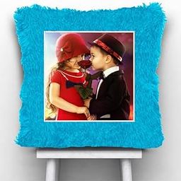 Fur Personalized Gift Photo Cushion for Boyfriend Girlfriend Husband Wife on Occasions Valentine's Day Birthday Anniversary Special Love Gift Square 15x17 inch, Blue (PC22)-image-83