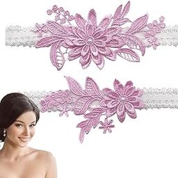 Garters for Brides | High Elasticity Pearl Lace Belt,Prom Stocking Flower Ornaments for Bridesmaid, Girls-94