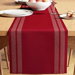 Encasa XO Dining Table Runner for 4 to 6 Seater| Yarn Dyed Fine Ribbed Cotton | Size 32x240 cm | | Machine Washable-image-9