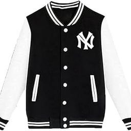 RIHANI FAB 2023-2024 Men's Clothes Pilot Standard Length Bomber Couple Fleece Jacket University Varsity Solid Color Casual Korean Boys Tops (XL, Black)-picture-24