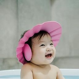 Baby shower Cap, Baby Shampoo Shield Cap, Adjustable Soft Silicone Assorted colours. Splash Proof Eye and Ear protector.-image-76