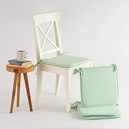SKANDA FAB Premium Foam Chair Pad with High-Density Fill|Chair Cushion Pad|Square Chair Pad Sage Green 40 x 40 x 2.5 CM (Pack of 4)-image-2