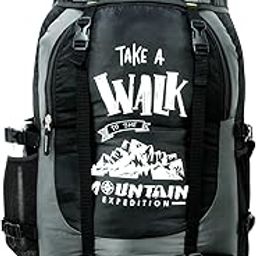 ZERUS Unisex Travel Backpack for Hiking Trekking Bag Camping Rucksack Waterproof Travelling Bag With Shoe Compartment (Black & Grey)-image-45