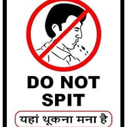999Store office supplies sunboard do not spit in Hindi sticker signage Sign Board White 20X15 Cm-image-51
