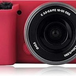 Silicon Cover protective Camera case Cover Compatible for Sony A6300/A6400-RED-26