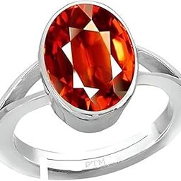 Natural Hessonite/Gomed 5.25 Ratti or 5 Carat Astrological Certified Gemstone Pure Sterling Silver/925 bis Hallmark Adjustable Ring for Men & Women - fba3525-image-63