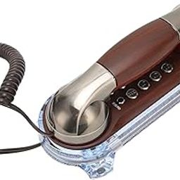 Retro Wall Landline Telephone, Old Fashion Classic Vintage Telephone for Desk Wall Mount, Big Button Wall Corded Phone with Incoming Telegram Flash for Home Office (Cobalt N ickel)-image-46