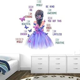 Rawpockets 90 cm Girl Self Love Stay Strong Positive Quotes Self Adhesive Wall Sticker-image-35