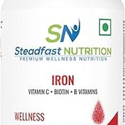 Steadfast NUTRITION Iron | Vitamin C + Biotin + B Vitamins, 29mg Iron (Ferrous Fumarate) (60 Tablets)-30