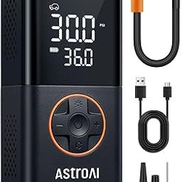 AstroAI Tyre Inflator Cordless Air Compressor, Portable Electric Bike Pump 150 PSI, with Digital Dual Values Display, Pressure Gauge, LEDLight, Rechargeable Tyre Pump for Car, Bike, Motorbike, Ball-picture-16