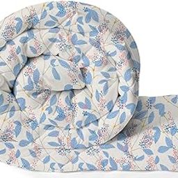 VAS COLLECTIONS 220 GSM Microfiber Reversible AC Comforter |Quit | Blanket | Duvets for Single Bed 180Tc (60x90 Inches, Blue, White and Pink)-image-84