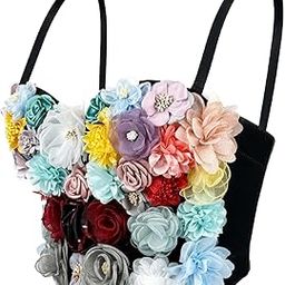 Floral Bustier Crop Top Outfit Sleeveless Corset Top for Vacation Dance Date 38C 85-image-4