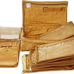 atorakushon Satin Golden Makeup Pouches Cosmetic Necklace Earrings Vanity Jewellery Organizer For Women's-image-68