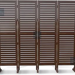 PINK CITY ARTS Mango Wooden Partition for Living Room | Room Divider for Office Panel | Wall Separator 6 Feet | Partitions and Dividers (4 Panel with Stand)-image-8