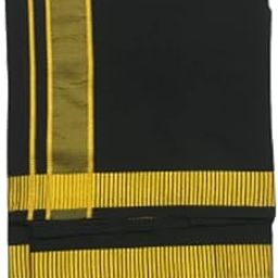 Color Cotton Dhoti with Wide Color Border for Men - 2 Meters-image-40