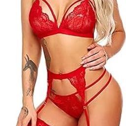 Women Babydoll Lingerie Bra Panty Set for Honeymoon Special Night Occasion with Bra Panty G-Thong and Garter Belt-image-93