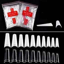 COSLIFESTORE- 500 false tips ballerina shape false nails for nail extension- gel nails or acrylic- long (NATURAL)-picture-31