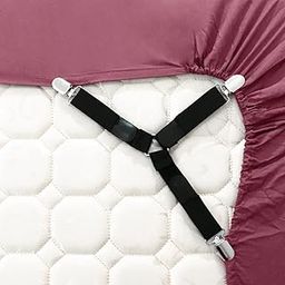 COSKIRA Bed Sheet Clips, Triangle Elastic Bed Sheet Suspenders, Bed Straps Fasteners, 3 Ways Mattress Corner Suspenders Grippers Holders, Bedding Helper for Home Decoration (4 Pcs,Black)-image-83