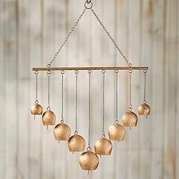 Rustic Metal Cowbell Windchime Wall Hanging – Feng Shui Wall Art for Positive Vibes, Diwali Decor & Gifts-image-44