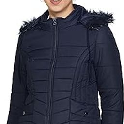 Women's Medium-Length Bomber Jacket with Detachable Hood Stylish Winterwear for All-Day Comfort |Material: Nylon-18