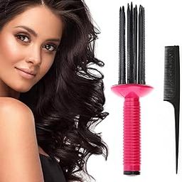 Roller Comb, Curlers Rollers for Women, Rolling Comb for Curly Hair Curl Comb for Hair Dryer Heatless Hair Styling Tools Air Volume for Curly Hair Fluffy Curling Roll Styler-image-97