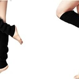Leg Warmers for Women Girls Fashion Ribbed Knit Black Calf Cuffs Stocking Winter Boot Socks Party Sports Yoga All Season Use 2PCS-image-25