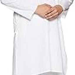 Mens 100% Cotton Collarless White Kurta-image-77