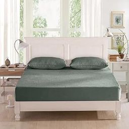 Rajasthan Crafts Cotton Terry Ultra Soft Waterproof Mattress Protector| Fits Upto 10 inch Bed | Breathable - Hypoallergenic Mattresses Cover (78x60 inch | 6.5x5 feet, Grey)-image-99