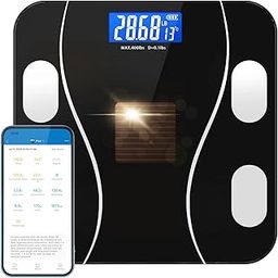 Eayaele Solar Powered Scale for Body Weight, Body Fat Scale, Bathroom Scales for Weight Accurate Weighing Machine Health Analyzer with App 400lbs-image-68