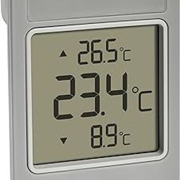 TFA Dostmann WINDOO 30.1067.15 Digital Window Thermometer for Outdoor Temperature, Weather Resistant, Max/Mini Values with Self-Adhesive Film, No Drilling, Grey-White-image-37