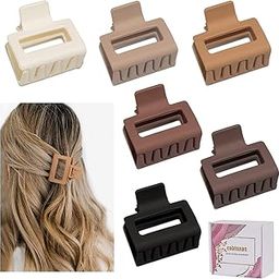 Matte Hair Claw Clips for Women – 5 Pcs Non-Slip Strong Hold Hair Clips for Thick & Thin Hair, Neutral Colors Hair Accessories Set for Girls, Women & Daily Styling (Multicolor, Small)-image-69