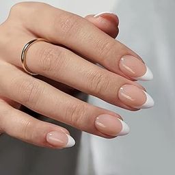 Floss Beauty Colette Short French Tips Press On Nails | Reusable Extensions | Artificial Nails Set | Long Lasting Design | Glue Tabs and nail glue included | Pack of 30 Nails | Natural Looking Pink White French Tip Clean Girl Hailey Bieber Spring Summer Trendy Pinterest Aesthetic Nails-21