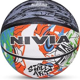 Nivia Street Art Basketball, As per Basic Standard, 8 Panels, Molded Durable Rubber Cover, Butyl Threadwounded Bladder, Made for Beginners, to Play on All Indoor & Outdoor Surfaces-image-59