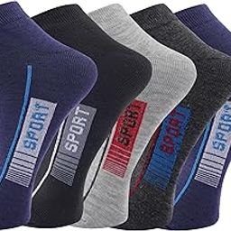 5-Pair Cotton Ankle Length Sports Socks For Mens Made With Cotton And Spandex |Free Size |Pack Of 5-image-29